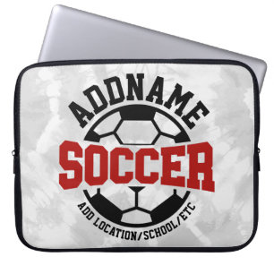 Gepersonaliseerde ADD NAAM Voetbalspeler Team Stro Laptop Sleeve