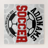 Gepersonaliseerde ADD NAAM Voetbalspeler Team Stro Legpuzzel (Horizontaal)