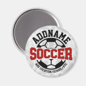 Gepersonaliseerde ADD NAAM Voetbalspeler Team Stro Magneet (Voorkant / Achterkant)