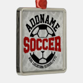 Gepersonaliseerde ADD NAAM Voetbalspeler Team Stro Metalen Ornament (Rechts)