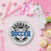Gepersonaliseerde ADD NAAM Voetbalspeler Team Stro Papieren Bordje (Feest)