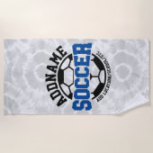 Gepersonaliseerde ADD NAAM Voetbalspeler Team Stro Strandlaken (Voorkant)