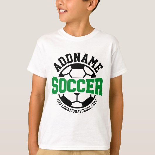 Gepersonaliseerde ADD NAAM Voetbalspeler Team Stro T-shirt (Voorkant)