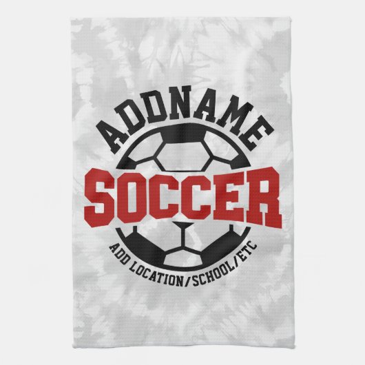 Gepersonaliseerde ADD NAAM Voetbalspeler Team Stro Theedoek (Verticaal)