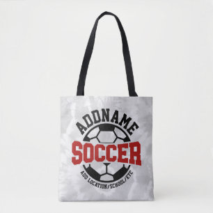 Gepersonaliseerde ADD NAAM Voetbalspeler Team Stro Tote Bag