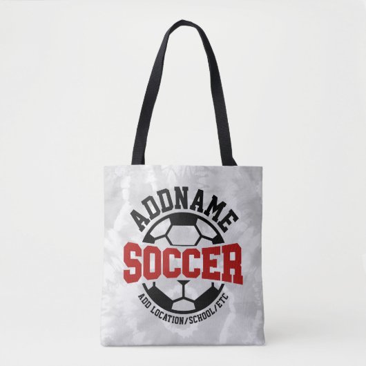 Gepersonaliseerde ADD NAAM Voetbalspeler Team Stro Tote Bag (Voorkant)