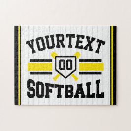 Gepersonaliseerde ADD NAME Softbalspeler Varsity T Legpuzzel