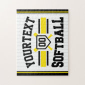 Gepersonaliseerde ADD NAME Softbalspeler Varsity T Legpuzzel (Verticaal)