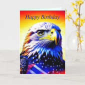 Gepersonaliseerde adelaar en Amerikaanse vlag verj Kaart (Gele Bloem)