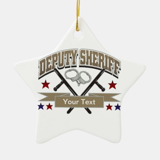 Gepersonaliseerde adjunct-sheriff keramisch ornament (Voorkant)