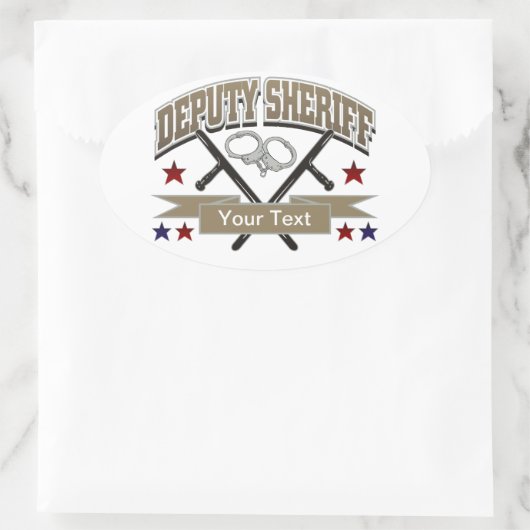 Gepersonaliseerde adjunct-sheriff ovale sticker (Tas)