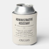 Gepersonaliseerde administratieve assistent grappi blikjeskoeler (Blikje Voorkant)