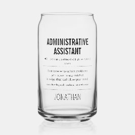 Gepersonaliseerde administratieve assistent grappi blikvorm glas