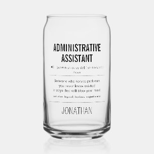 Gepersonaliseerde administratieve assistent grappi blikvorm glas