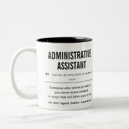 Gepersonaliseerde administratieve assistent grappi tweekleurige koffiemok