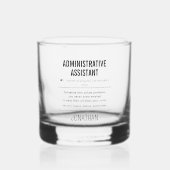 Gepersonaliseerde administratieve assistent grappi whisky glas (Voorkant)
