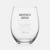 Gepersonaliseerde administratieve assistent grappi wijnglas zonder voet (Voorkant)