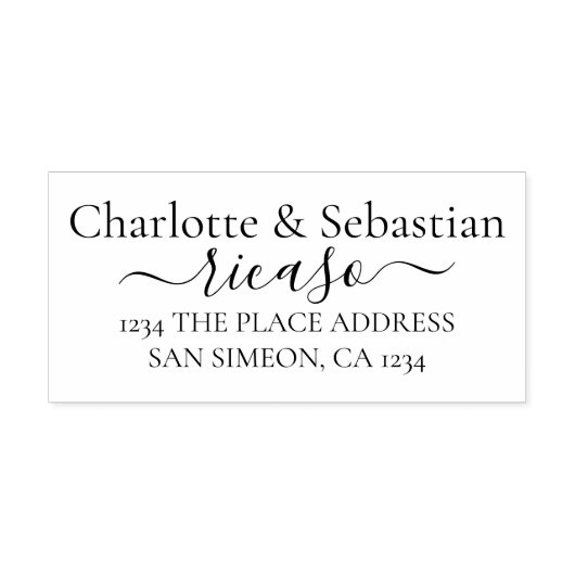 Gepersonaliseerde adres elegante scroll tekst rubberstempel (Afrduk)