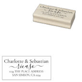 Gepersonaliseerde adres elegante scroll tekst rubberstempel (Gestempeld)