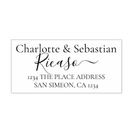 Gepersonaliseerde adres elegante scroll tekst rubberstempel