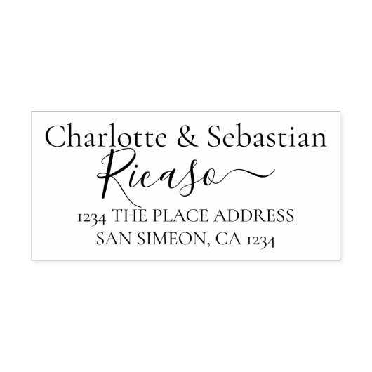 Gepersonaliseerde adres elegante scroll tekst rubberstempel (Afrduk)