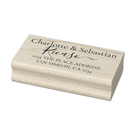 Gepersonaliseerde adres elegante scroll tekst rubberstempel