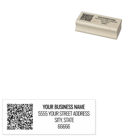 Gepersonaliseerde Adresnaam QR Code Rubberstempel (Gestempeld)
