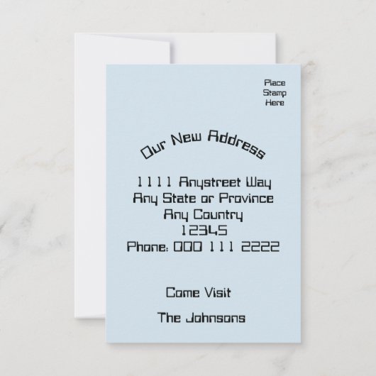 Gepersonaliseerde adreswijziging en grappige verhu aankondiging (Achterkant)