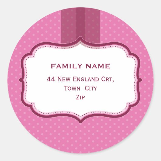 GEPERSONALISEERDE ADRESZEGELS :: Glans 2 Ronde Sticker (Voorkant)