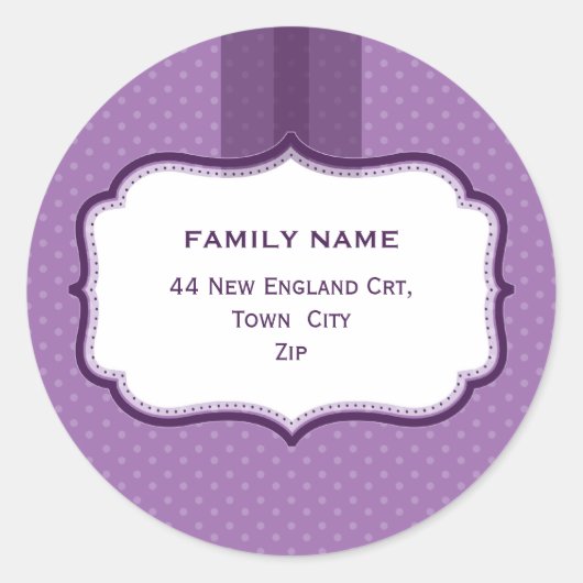 GEPERSONALISEERDE ADRESZEGELS :: glans 6 Ronde Sticker (Voorkant)
