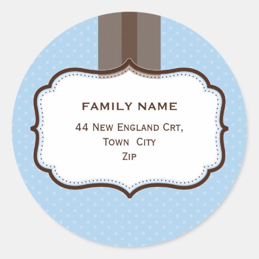 GEPERSONALISEERDE ADRESZEGELS :: glans 9 Ronde Sticker (Voorkant)