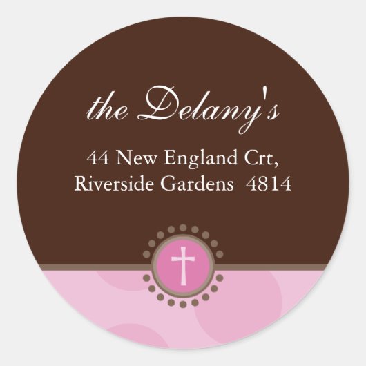 GEPERSONALISEERDE ADRESZEGELS :: polkadot 3 Ronde Sticker (Voorkant)