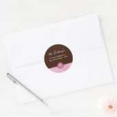 GEPERSONALISEERDE ADRESZEGELS :: polkadot 3 Ronde Sticker (Envelop)