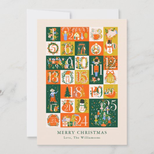 Gepersonaliseerde Advent Notenkraker Kerst Blank Feestdagenkaart (Voorkant)