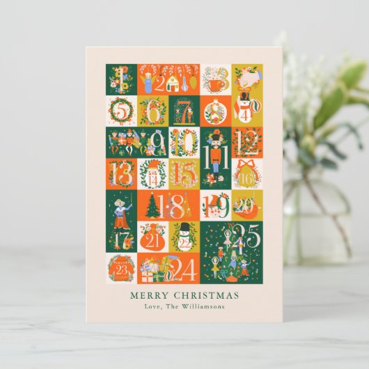 Gepersonaliseerde Advent Notenkraker Kerst Blank Feestdagenkaart (Staand voorkant)