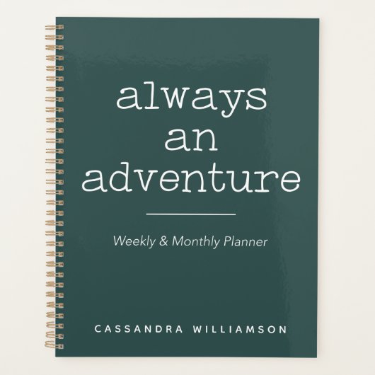 Gepersonaliseerde Adventure Quote Familie wekelijk Planner (Voorkant)