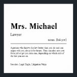 Gepersonaliseerde advocatencadeau poster<br><div class="desc">Elegant creatief advocaat Gift in minimalistische stijl zwart-wit. Bekijk onze winkel - collectie voor anderen. Geef ons gratis een bericht als je hulp nodig hebt om dit aan te passen of om het even welke specifieke aanpassingsbehoeften aan te passen.</div>