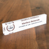 Gepersonaliseerde advocatencadeaus naambordje (Zijkant)