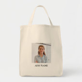 Gepersonaliseerde afbeelding en naam tote bag (Voorkant)