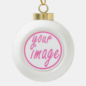  gepersonaliseerde Afbeelding foto Keramische Bal Ornament (Voorkant)