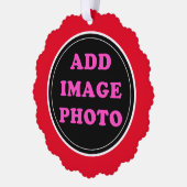  gepersonaliseerde Afbeelding foto Ornament Kaart (Links)