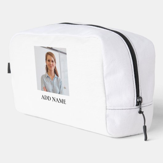 Gepersonaliseerde afbeelding & naam Dopp-kit stijl Toilettasje (Rechterhoek)