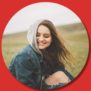 Gepersonaliseerde Afbeelding Sticker, Aangepaste F Ronde Sticker