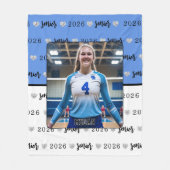 Gepersonaliseerde Afbeelding Volleybal Senior Gift Fleece Deken (Voorkant)