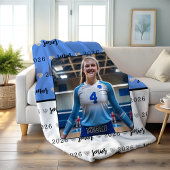 Gepersonaliseerde Afbeelding Volleybal Senior Gift Fleece Deken