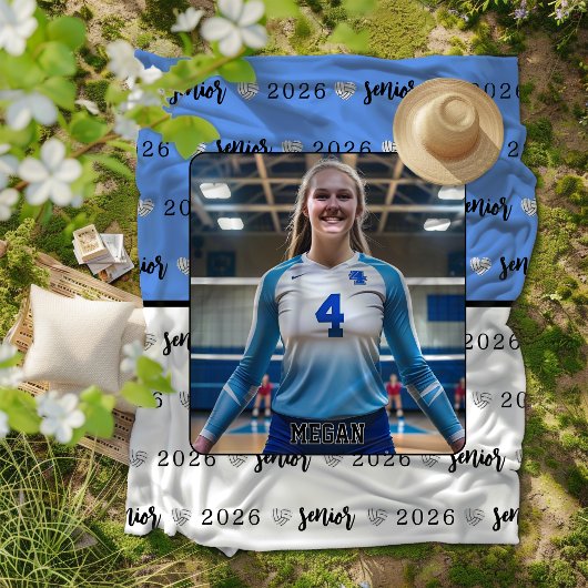 Gepersonaliseerde Afbeelding Volleybal Senior Gift Fleece Deken