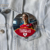 Gepersonaliseerde Afbeelding Volleybal Speler Naam Ronde Button 4,0 Cm (In situ)