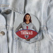Gepersonaliseerde Afbeelding Volleybal Speler Naam Ronde Button 4,0 Cm (In situ)