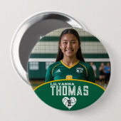 Gepersonaliseerde Afbeelding Volleybal Speler Naam Ronde Button 4,0 Cm (Voorkant /achterkant)