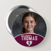 Gepersonaliseerde Afbeelding Volleybal Speler Naam Ronde Button 4,0 Cm (Voorkant /achterkant)
